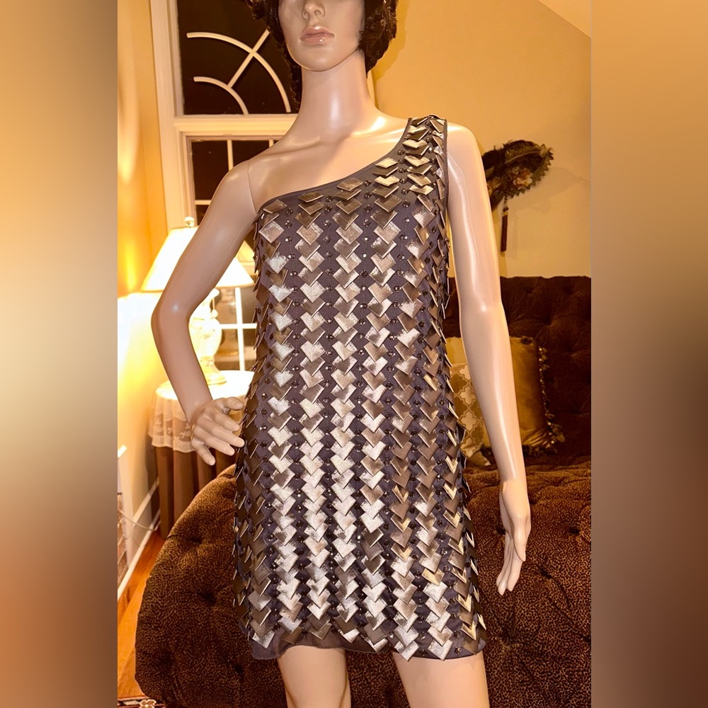 Issue New York One Shoulder Mini Sparkly Cocktail Dress Sz S